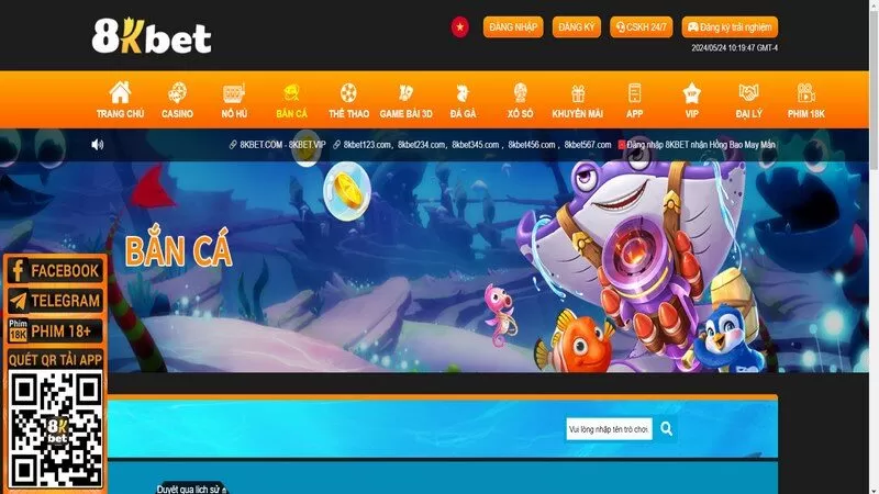 Giao diện trang chủ của 8Kbet được thiết kế đẹp mắt v&agrave; c&oacute; bố cục logic