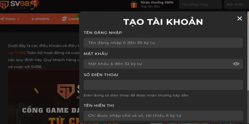 Đăng k&yacute; SV88 tr&ecirc;n Mobile với IOS hoặc Android