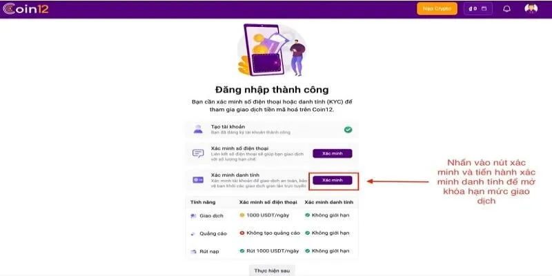 Thao t&aacute;c nạp tiền